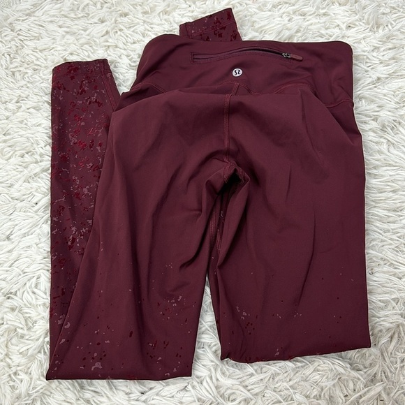Lululemon Speed Wunder Mid-Rise Tight 28" *Speckle Shine Garnet / Garnet - Picture 4 of 5